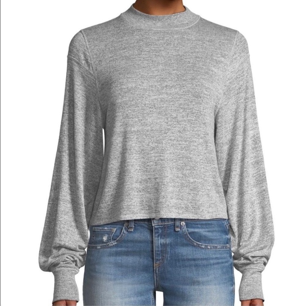 Rag & Bone Bigsby Long Sleeve Mock Neck Top in Heather Grey Size XS NWT $160.00